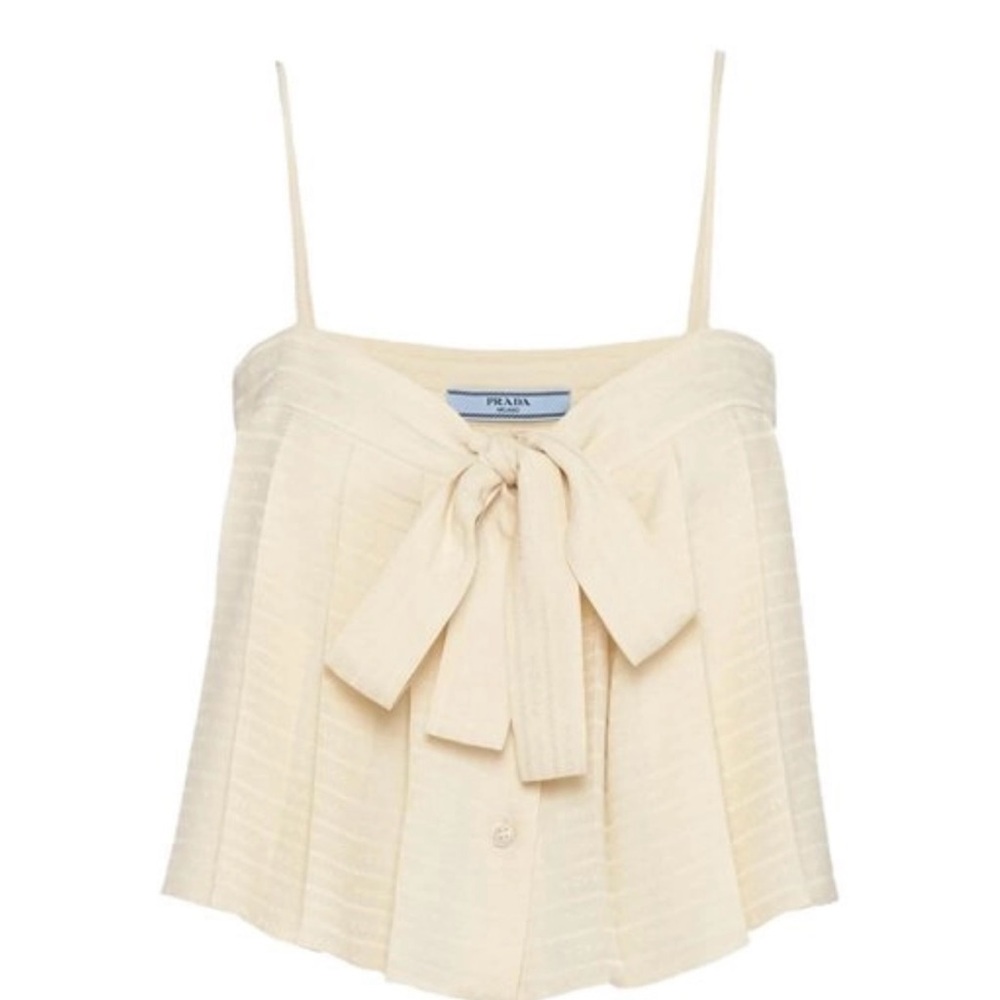 Prada Cream Bow-Front Camisole